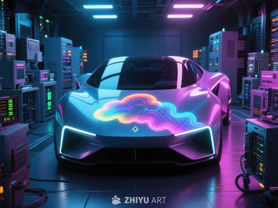 未来汽车在科技实验室中展示 440