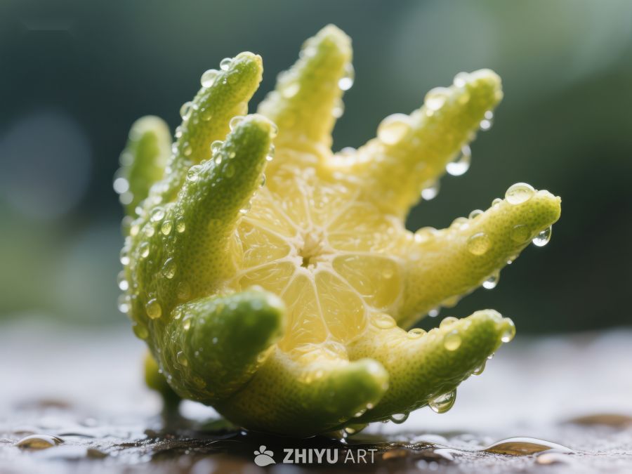 切开的青柠，水珠点缀 413