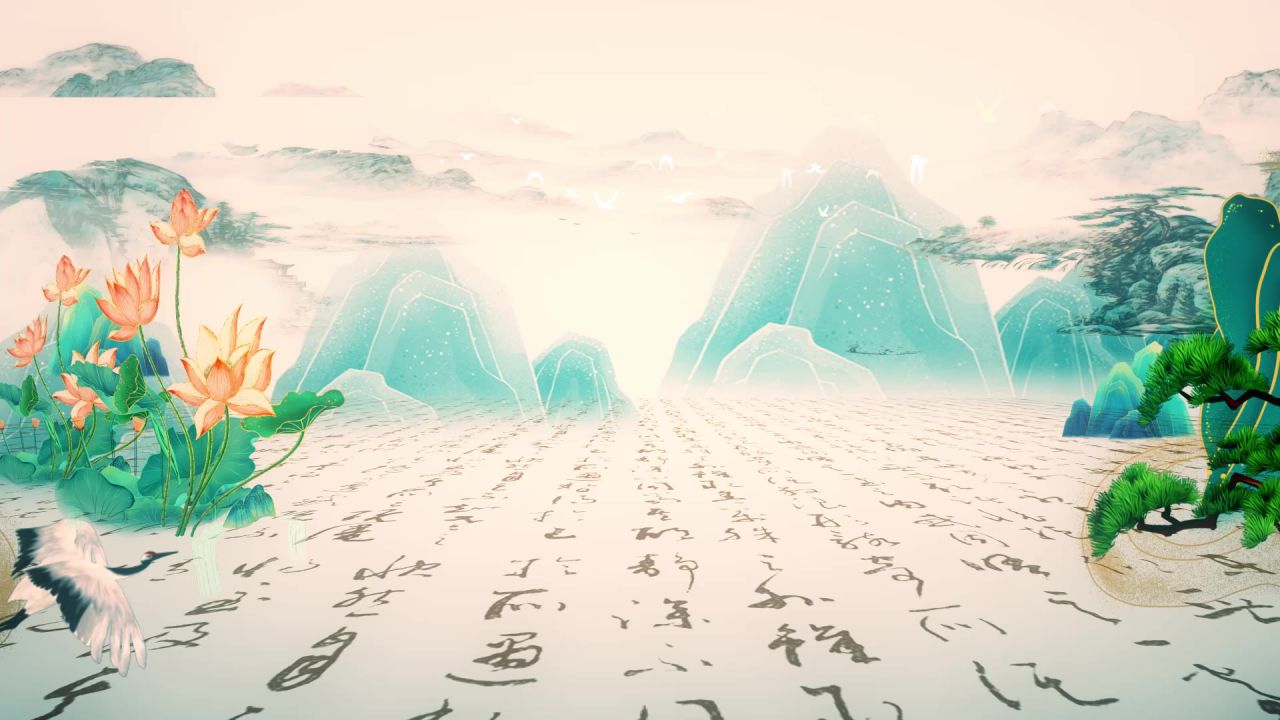 中国风水墨梅花古风戏曲晚会LED视频素材 84