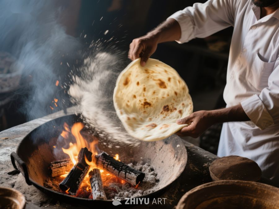 传统烤饼制作：火焰上的美食 99