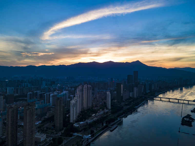 福建福州城市风光交通航拍摄影图 