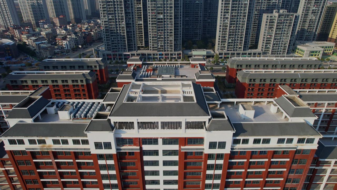 航拍福清第一中学景观