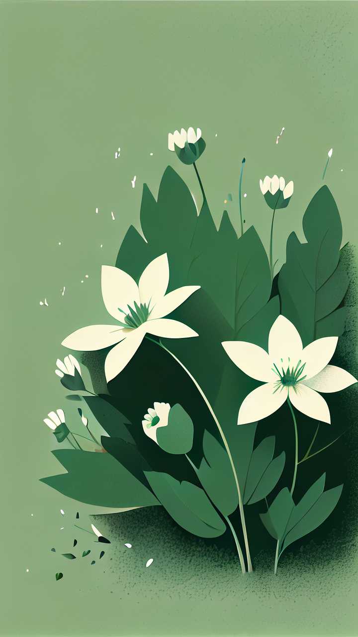 绿色小花花插画