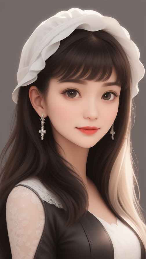 黑色皮衣美女