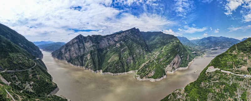 祖国壮丽山河长江三峡风光全景图 