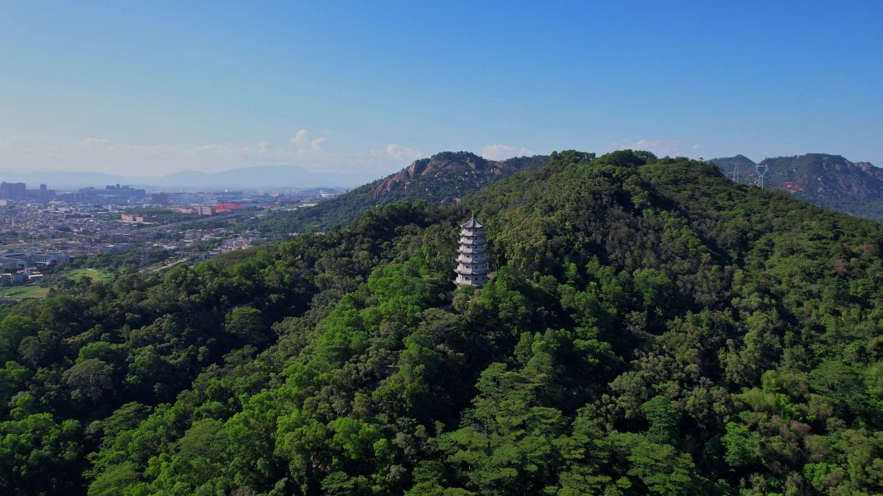 航拍漳州龙文塔景观