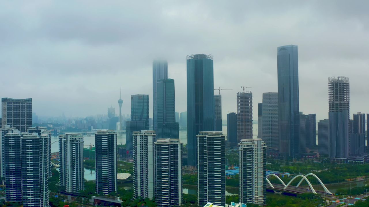 横琴地标建筑阴天云 十五
