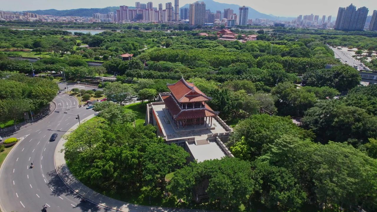 航拍泉州临漳门景观