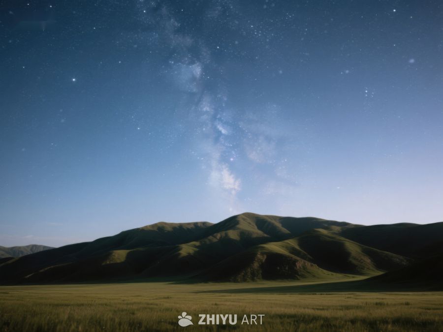 星空下的草原与山丘 166