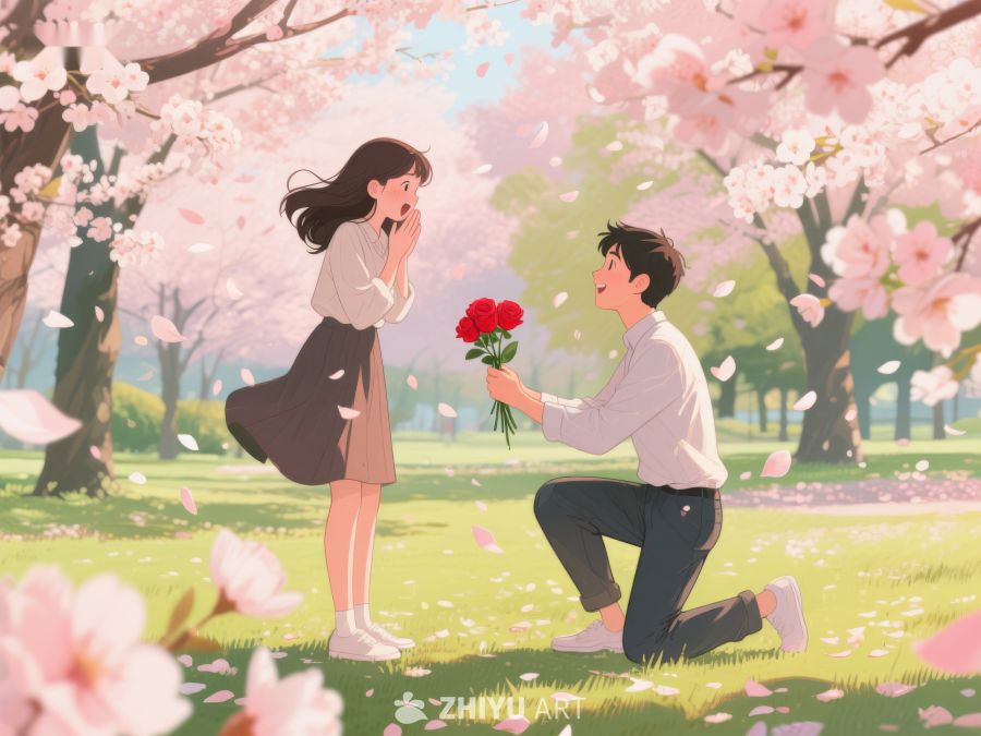 樱花树下求婚的浪漫瞬间 1054