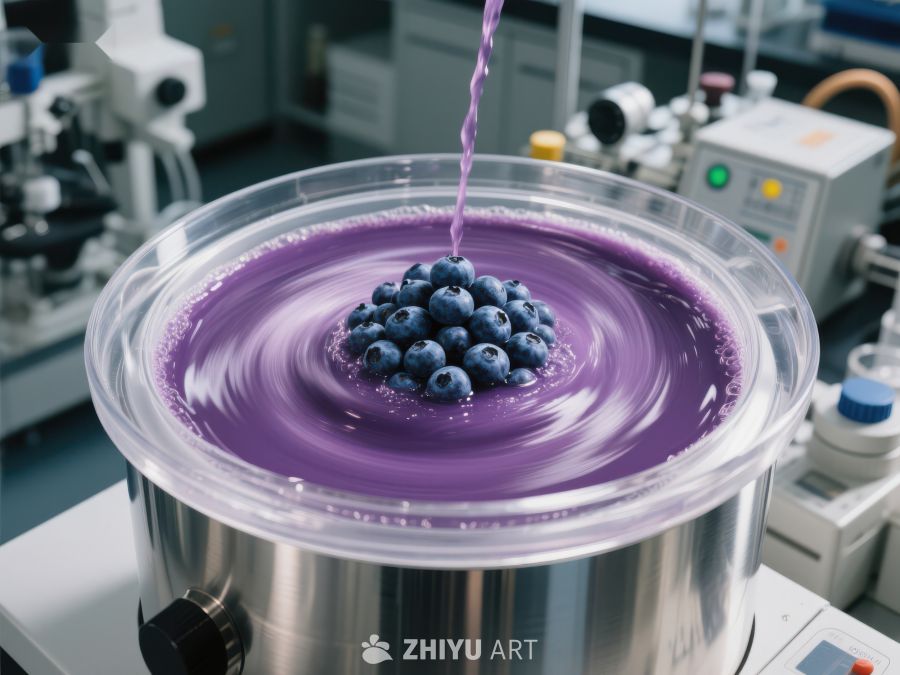 实验室中蓝莓液体搅拌场景 516