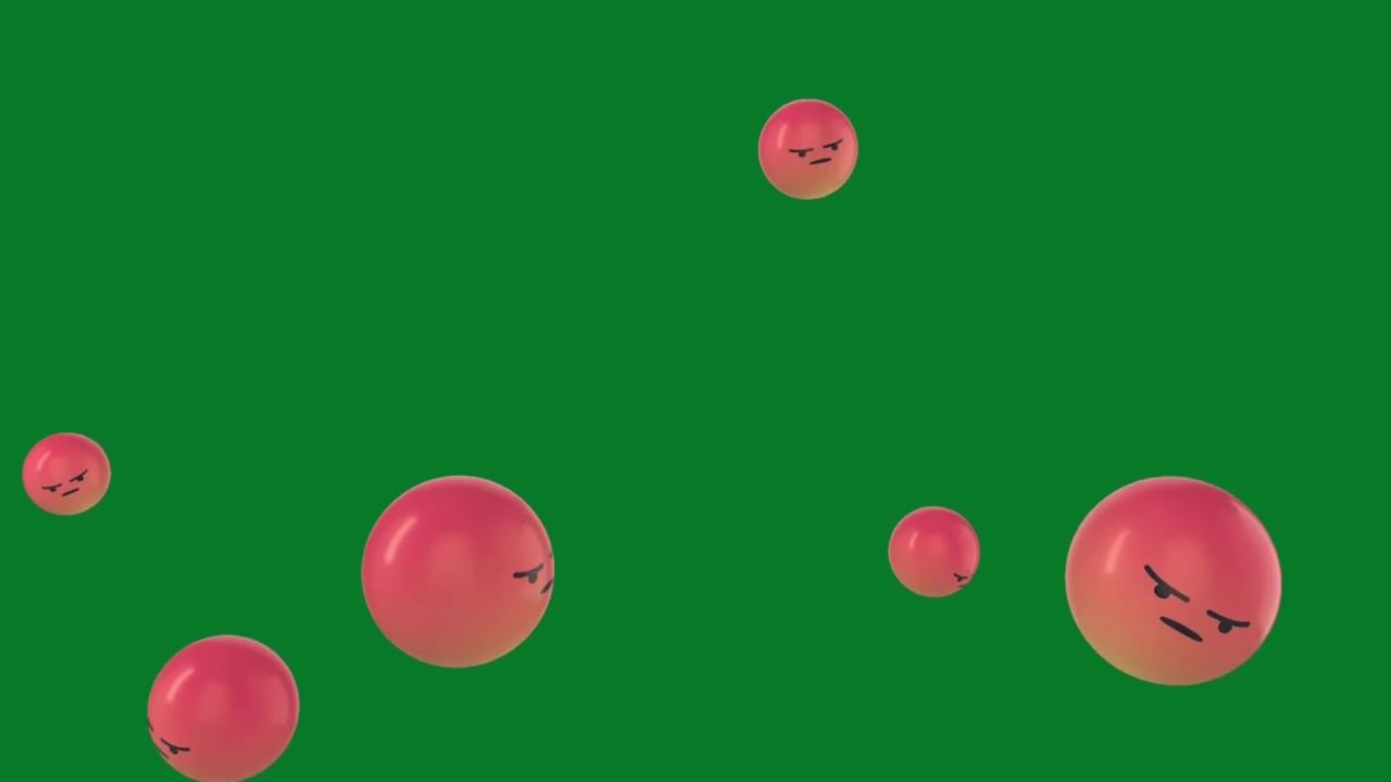 603. 【绿幕素材】最佳聊天表情符号，满屏幕飘落绿幕特效-4k，无水印！ 40