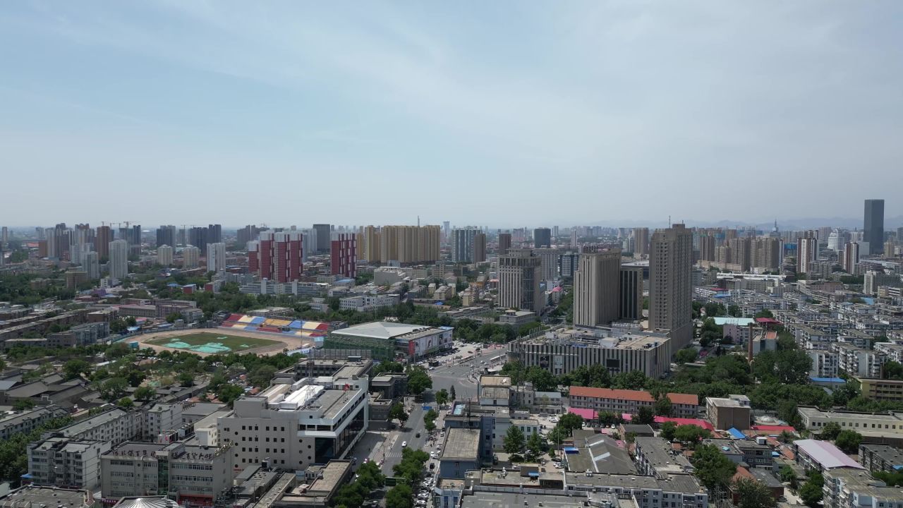  航拍河北保定城市风光