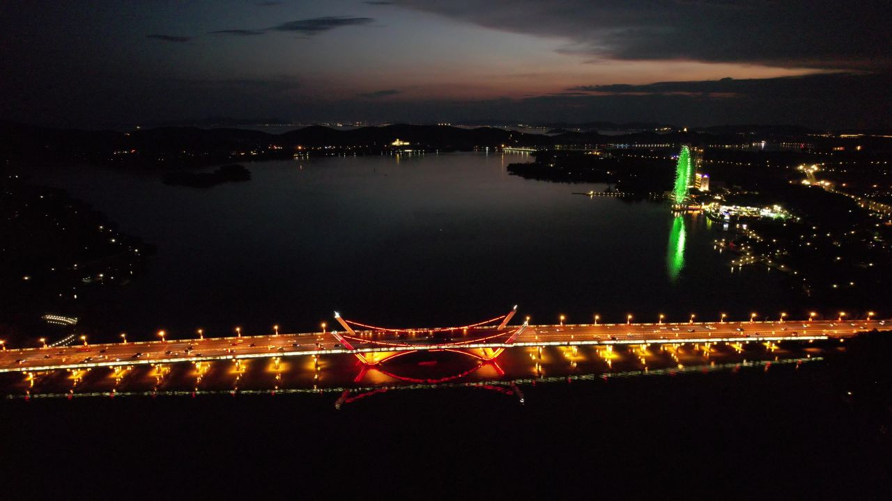 无锡城市夜景灯光航拍