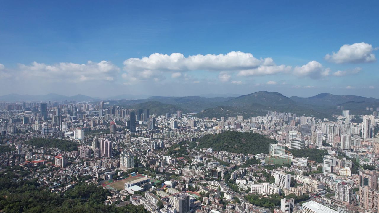 广东珠海城市风光地标建筑航拍 