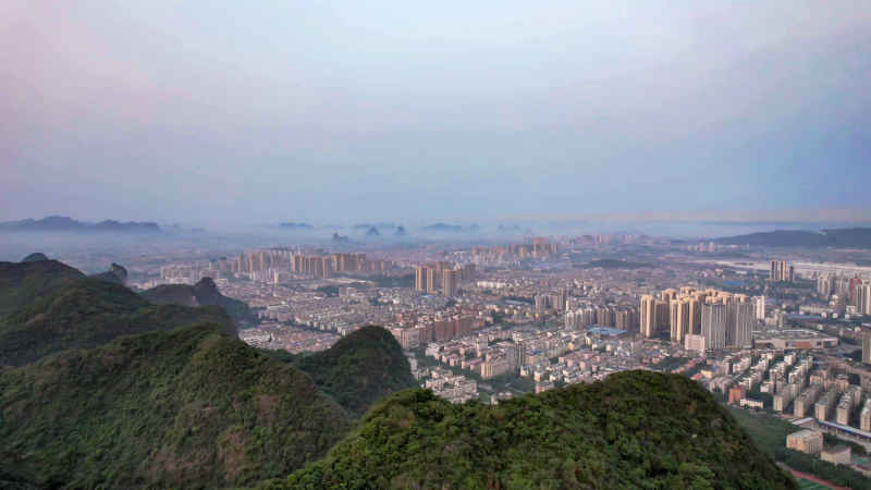 广西柳州城市风光航拍摄影图 