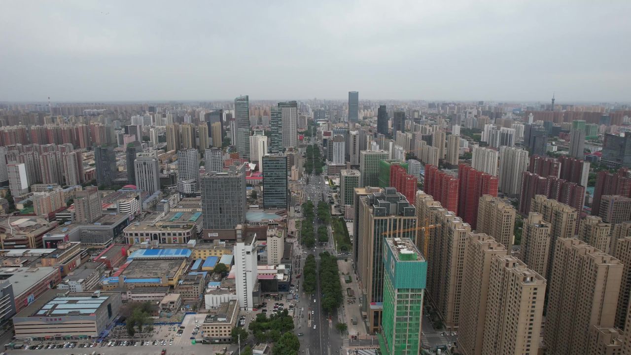 河北石家庄城市风光航拍