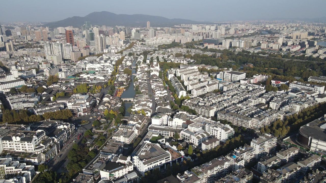 航拍南京秦淮河夫子庙历史文化建筑 