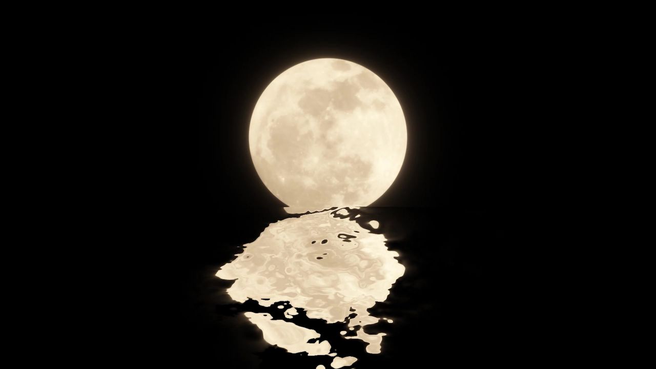 科技背景 月球发光 光效 水面 倒影 星球 地球 发光球体 