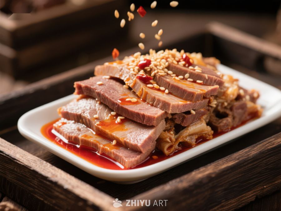 麻辣牛肉片配芝麻辣椒油 954