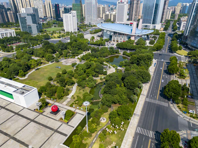 江西吉安城市风光航拍图 