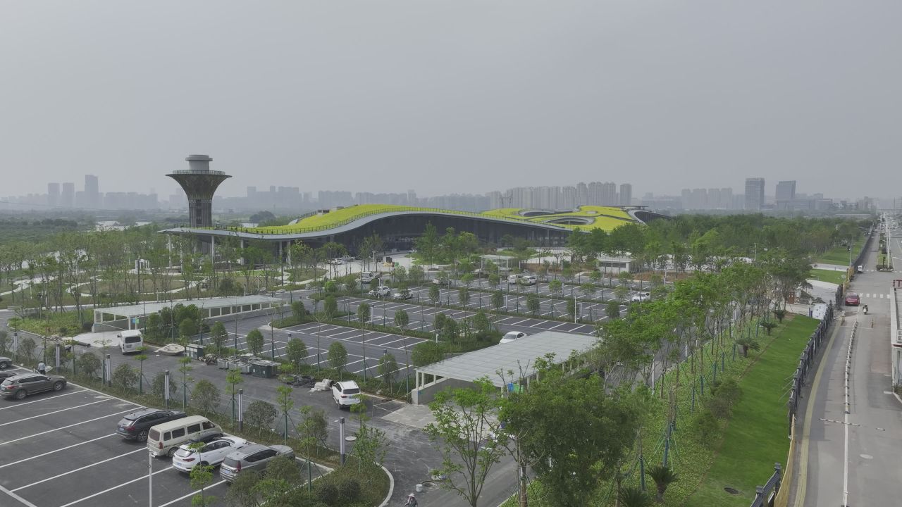 温州三垟湿地东入口航拍景观 1