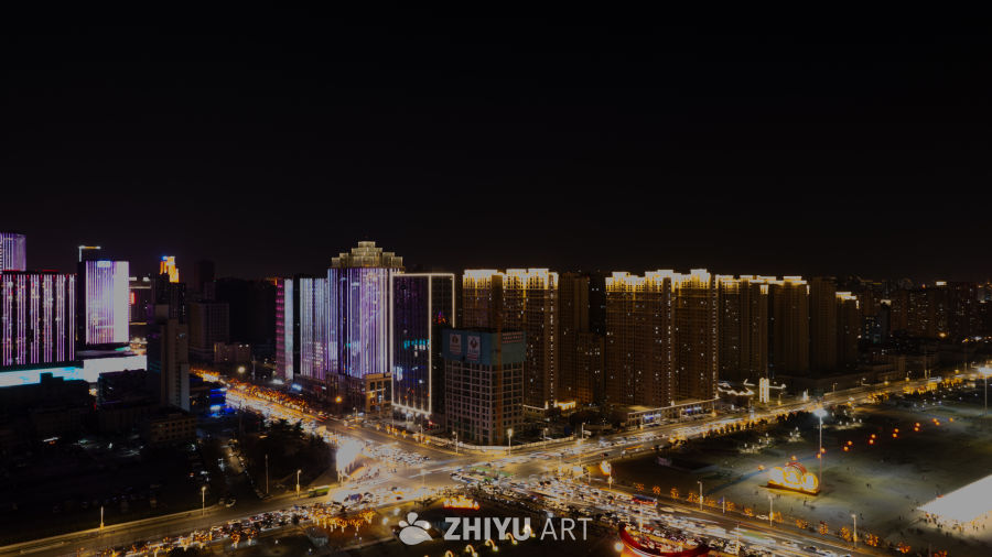 璀璨夜色下的都市