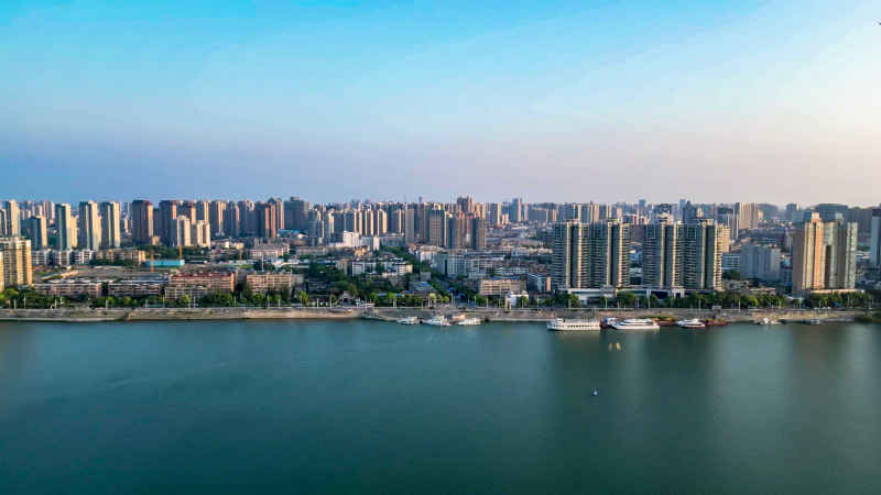 湖北襄阳城市风光航拍摄影图