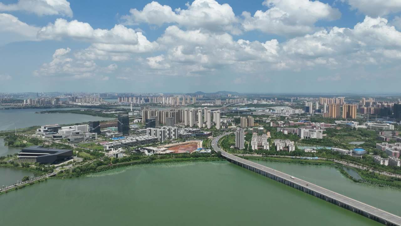 航拍武汉江夏区