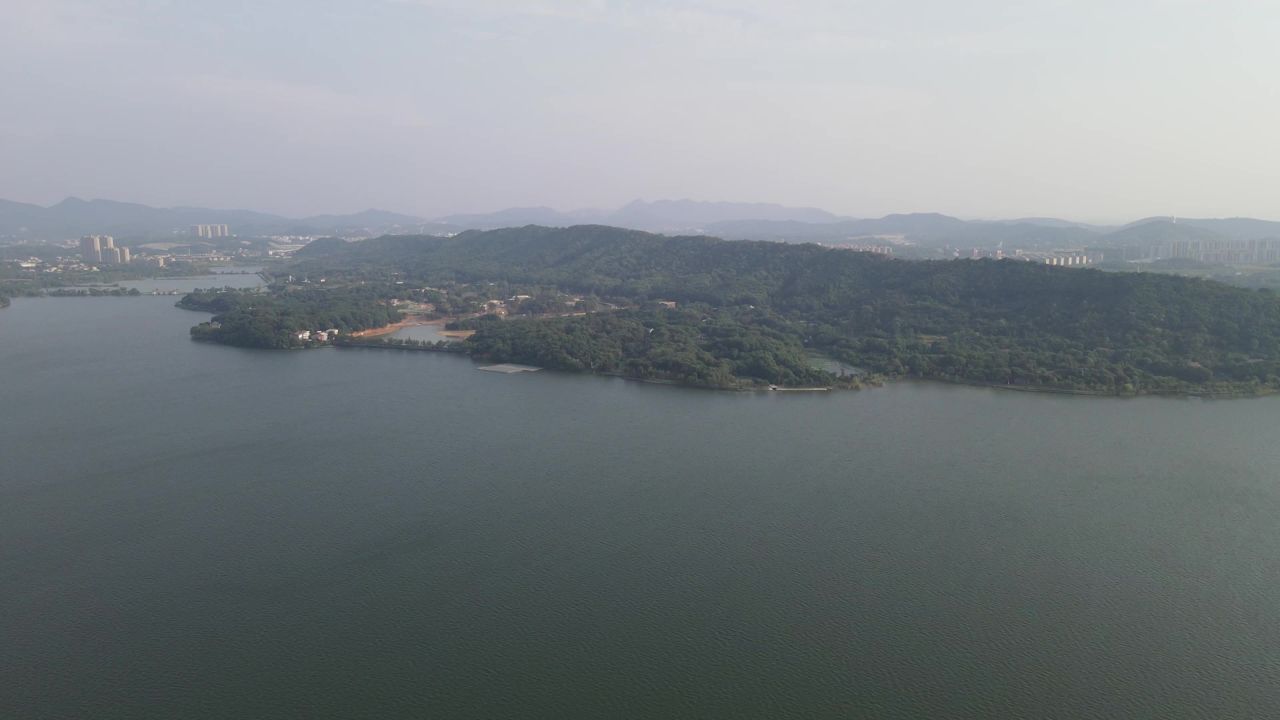  湖南岳阳洞庭湖风光航拍