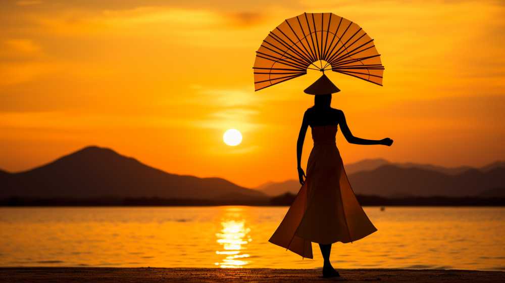 唯美背景黄昏下