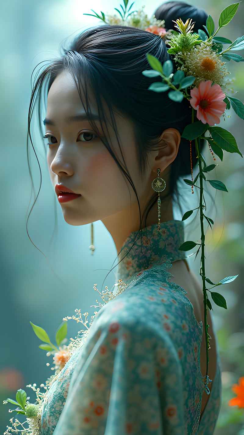 森林系列五颜六色古风艺术美女 78