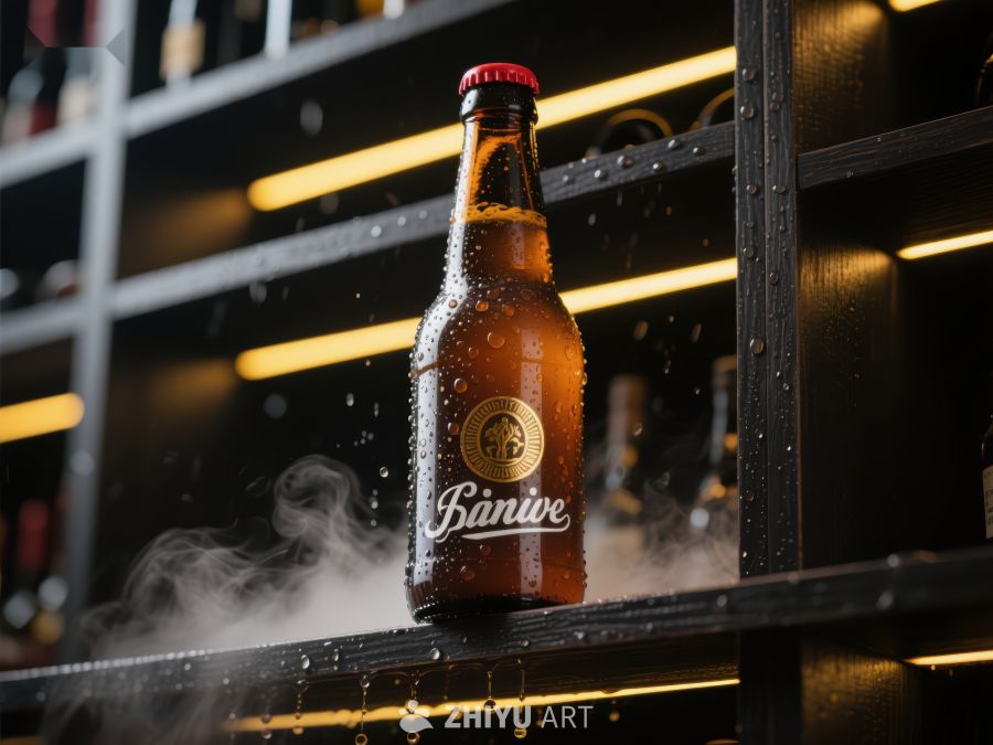 冰镇啤酒瓶置于金属货架 13