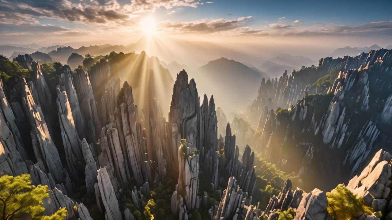 中国云南昆明石林风光特殊地貌 32