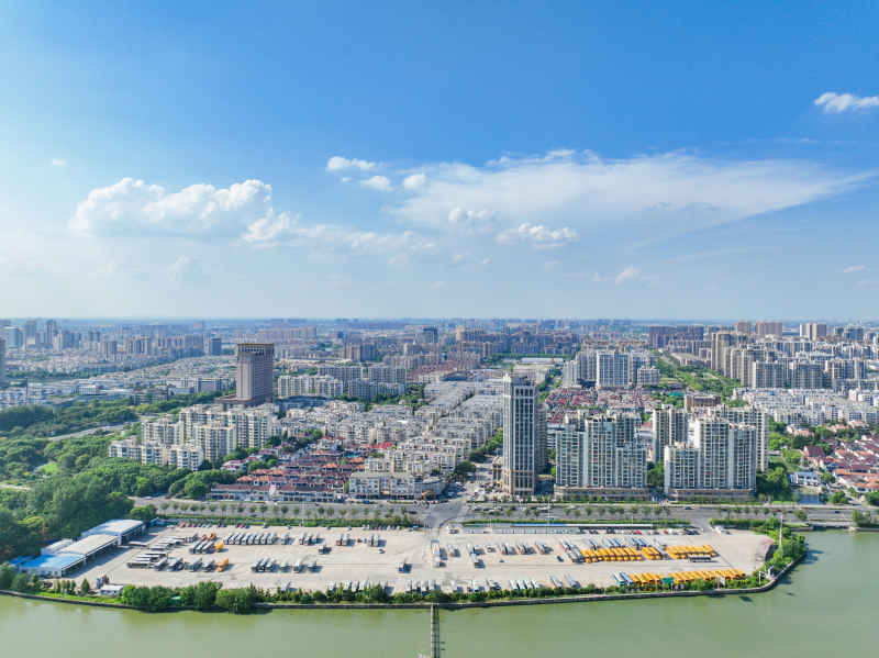 航拍昆山城市风光建筑大景 74