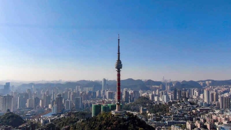 贵州贵阳城市风光航拍图 