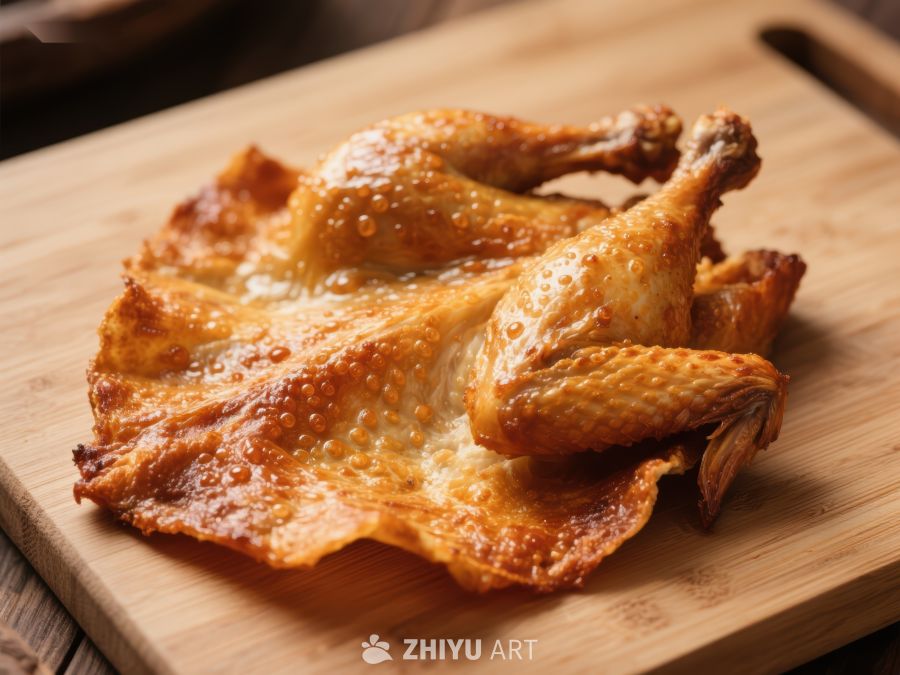 烤鸡整只，金黄酥脆