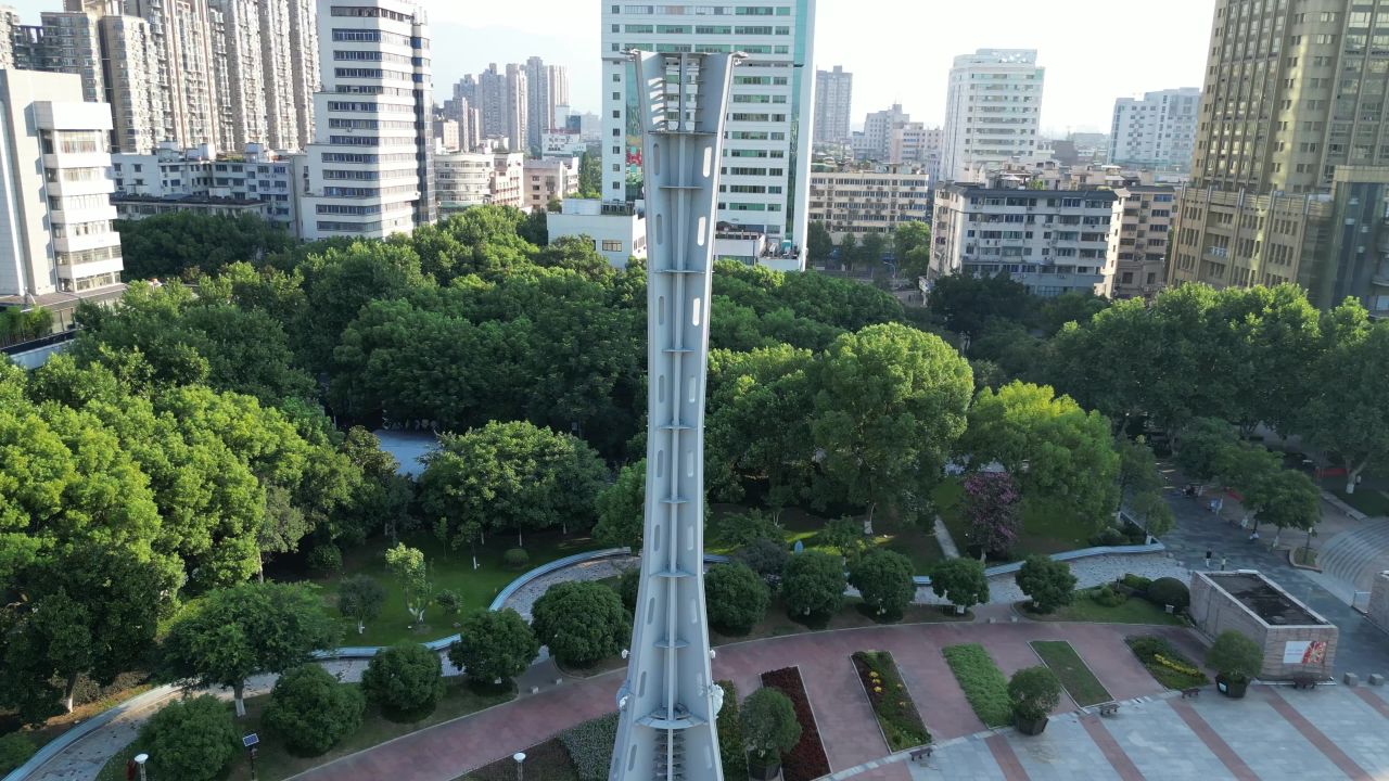 航拍金华人民广场