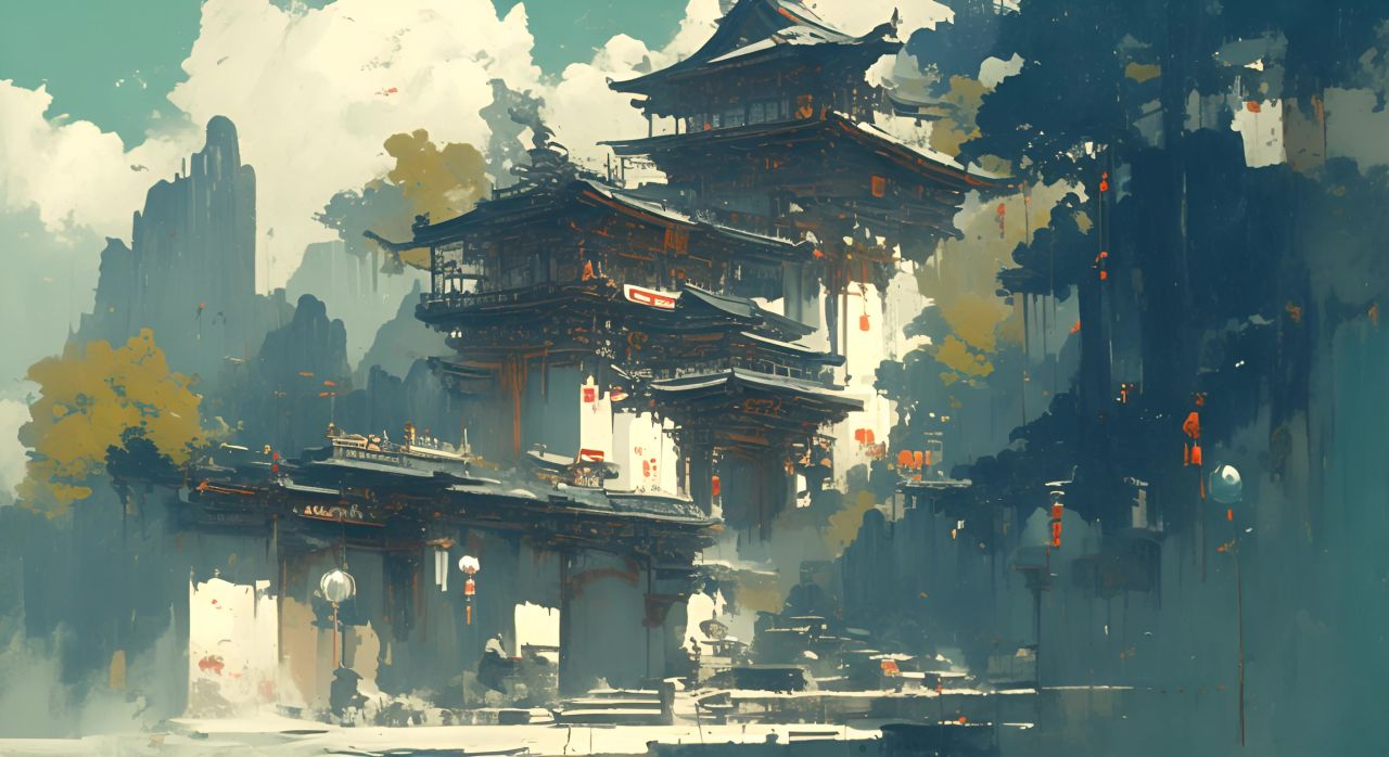 国风水墨山水画 2