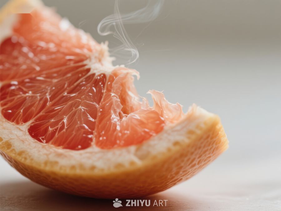 新鲜切开的葡萄柚散发香气 666