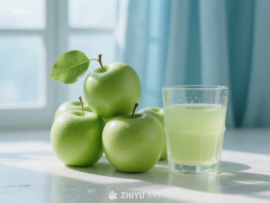 青苹果与苹果汁的清新组合 428