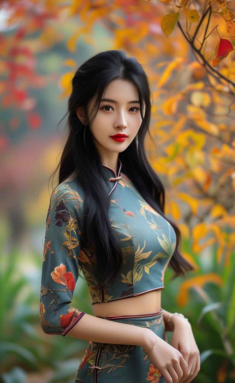 秋天美女户外摄影图 36