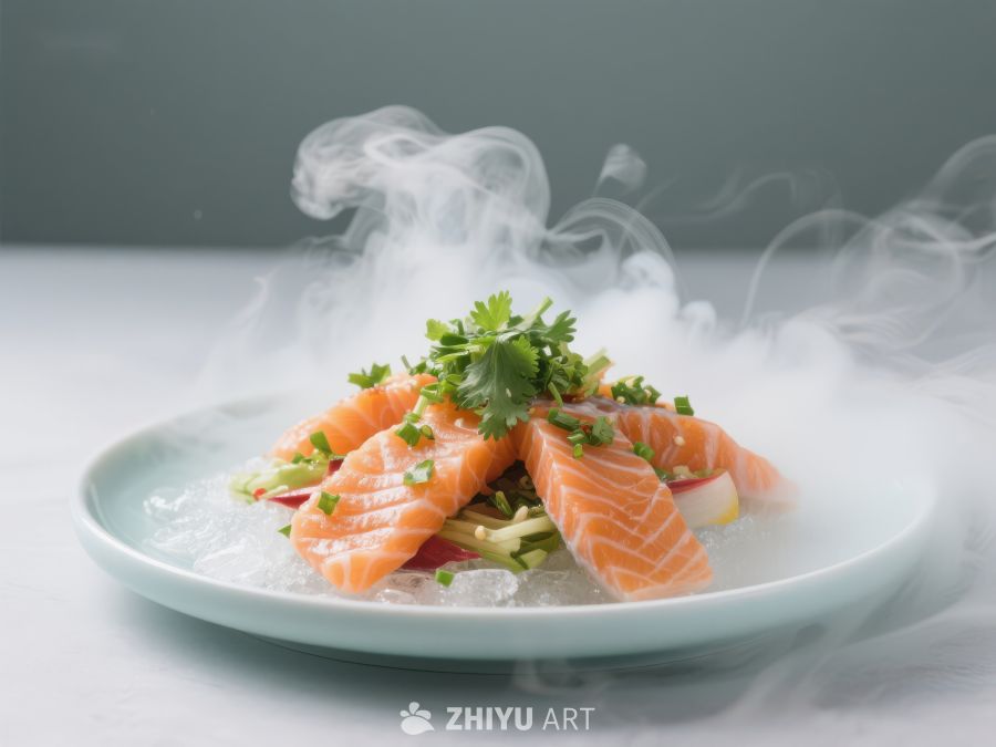 冰镇三文鱼片配香菜 38