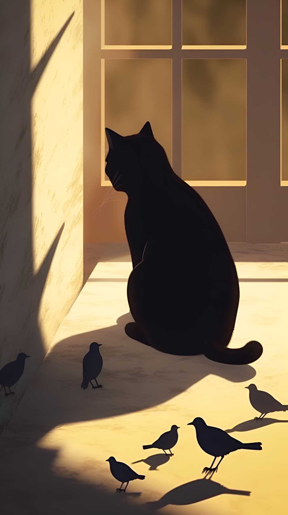 唯美插画猫