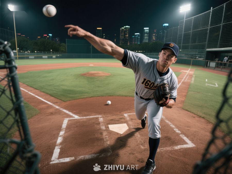 夜幕下棒球投手的精准投掷 226