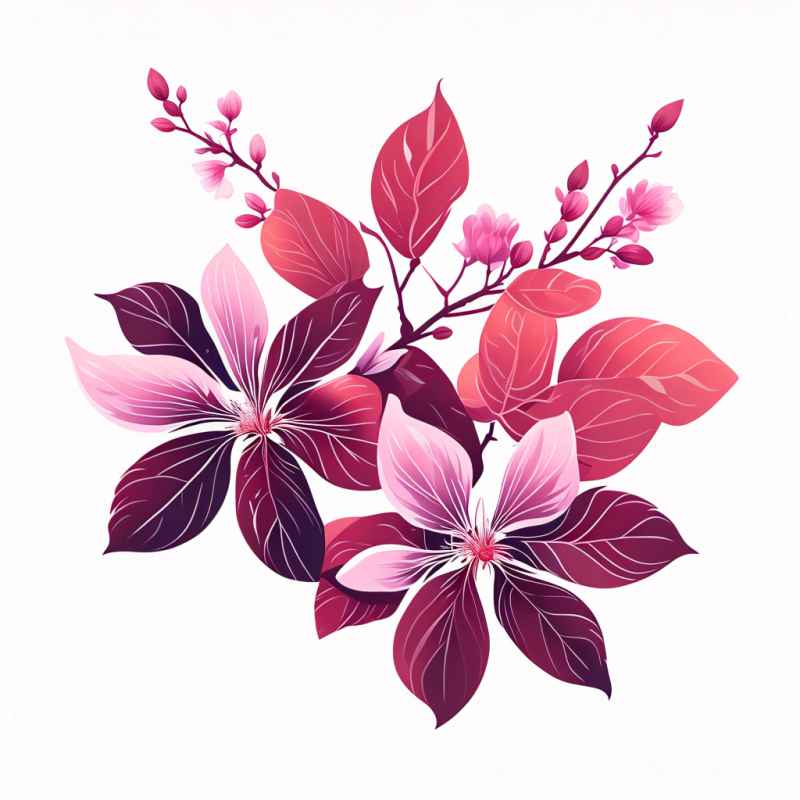 紫荆花扁平插画 11