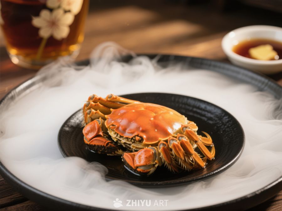 烟雾缭绕的蒸蟹美食 1097