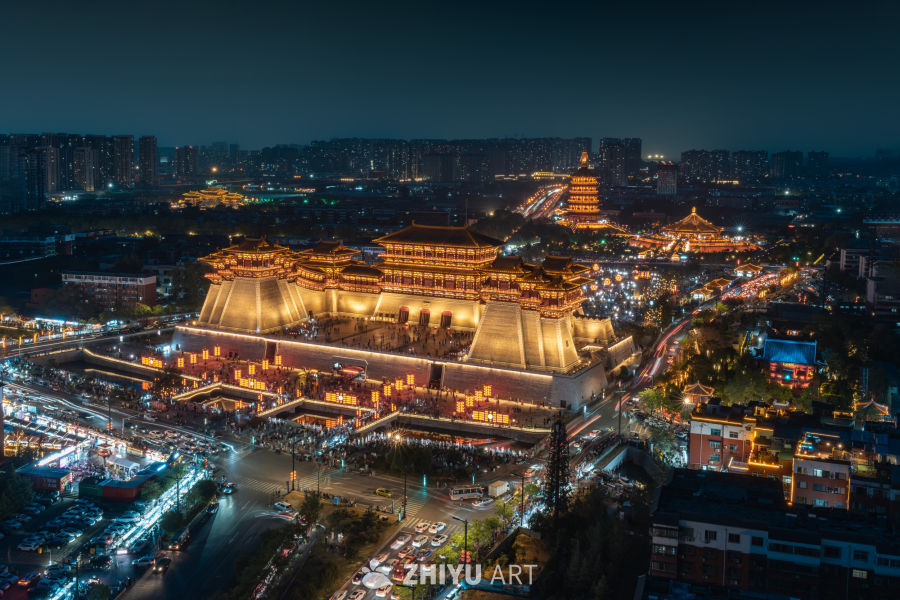 河南洛阳应天门夜景
