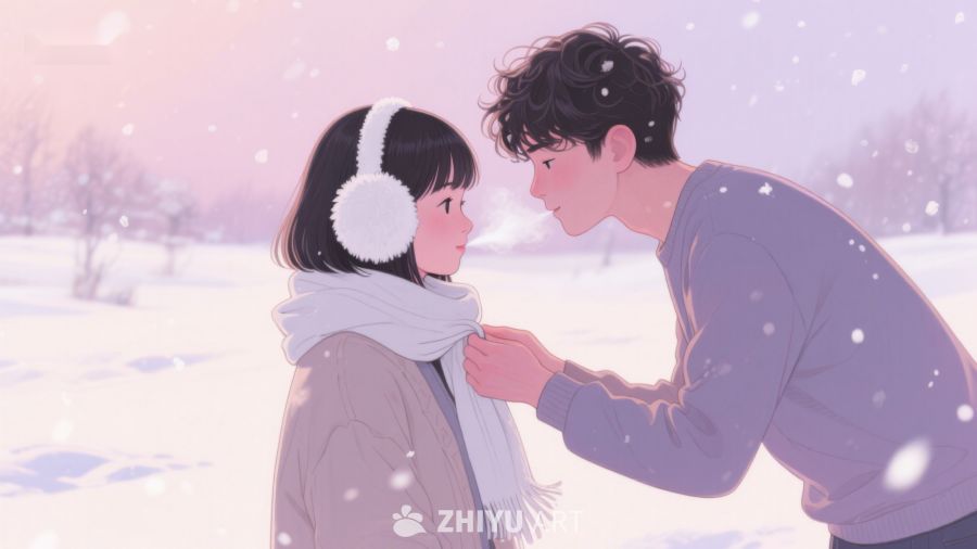 冬日雪景中的温馨互动 154