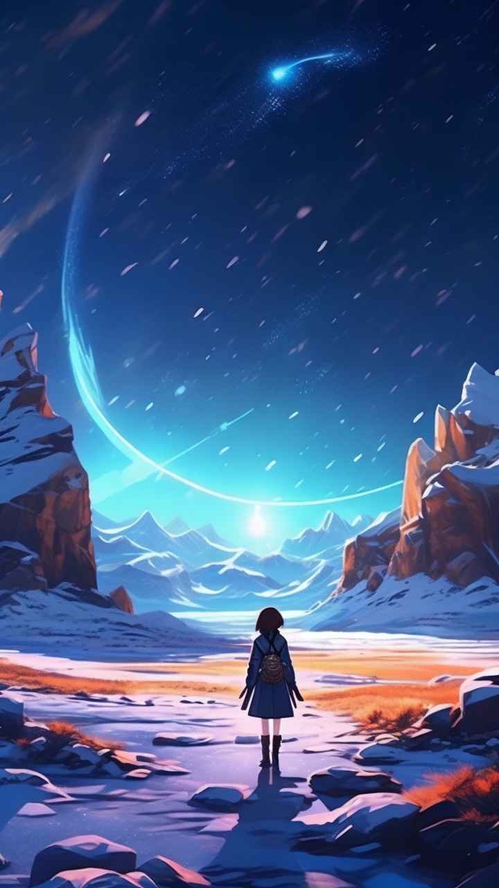 仙境广角冬日沙漠插画雪景 2